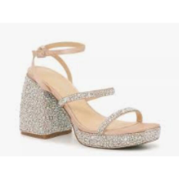 Betsey Johnson Jany rhinestone platform sandals - Picture 1 of 6